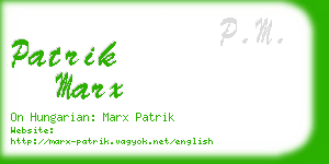 patrik marx business card